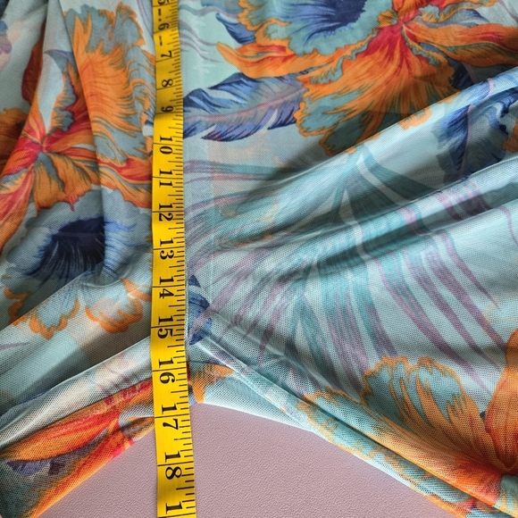 Shore Life Sheer Mesh Floral Coverup Pants Women's 2X Retro Tropical Hawaiian - Picture 12 of 13